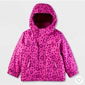 💫Barely Used Cat & Jack Pink Leopard Kids Winter Jacket💫